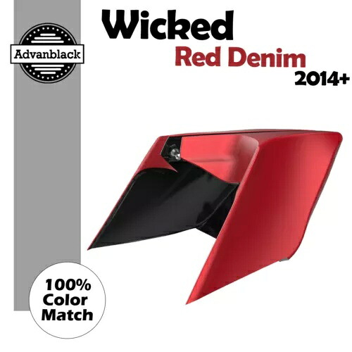 14+ ハーレー Advanblack WICKED RED DENIM CVO ストレッチ拡張サイドカバー用 For 14+ Harley Advanblack WICKED RED DENIM CVO Stretched Extended Side Cover 【並行輸入品】