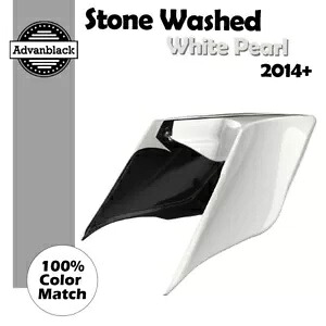 ストーンウォッシュ ホワイト パール ストレッチ拡張サイド カバー 2014 年以降のハーレー ツーリングに適合 Stone Washed White Pearl Stretched Extended Side Cover Fits 2014+ Harley Touring 【並行輸入品】