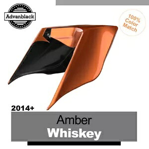 アンバー ウィスキー ストレッチ拡張サイド カバー 14 歳以上のハーレー ツーリング ストリート ロードに適合 Amber Whiskey Stretched Extended Side Covers Fits 14+ Harley Touring Street Road 【並行輸入品】