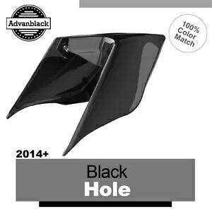 14 歳以上のハーレーツーリングストリートロードブラックホールストレッチ拡張サイドカバー用 For 14+ Harley Touring Street Road BLACK HOLE Stretched Extended Side Covers 【並行輸入品】