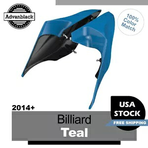 14+ ハーレーツーリングストリートロードビリヤードティールストレッチ拡張サイドカバー用 For 14+ Harley Touring Street Road BILLIARD TEAL Stretched Extended Side Covers 【並行輸入品】