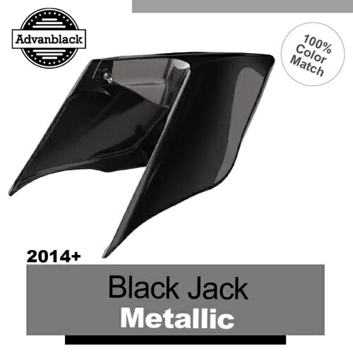 14 歳以上のハーレー ツーリング グライド ブラック ジャック メタリック ストレッチ拡張サイド カバー For 14+ Harley Touring Glide BLACK JACK METALLIC Stretched Extended Side Covers 【並行輸入品】｜カスタムパーツ WORLD倉庫