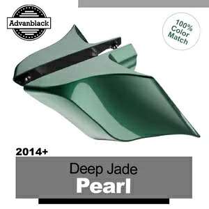 14 歳以上のハーレー ツーリング グライド用ディープ ジェイド パール ストレッチ拡張サイド カバー For 14+ Harley Touring Glide DEEP JADE PEARL Stretched Extended Side Covers 【並行輸入品】