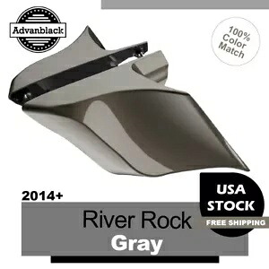 River Rock グレー ストレッチ拡張サイドカバー 14 歳以上のハーレー ストリート グライドに適合 River Rock Gray Stretched Extended Side Cover Fits 14+ Harley Street Glide 【並行輸入品】｜カスタムパーツ WORLD倉庫
