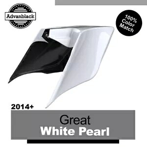 14 歳以上のハーレー ツーリング グライド用 グレート ホワイト パール ストレッチ拡張サイド カバー For 14+ Harley Touring Glide GREAT WHITE PEARL Stretched Extended Side Covers 【並行輸入品】｜カスタムパーツ WORLD倉庫