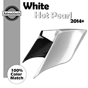14 歳以上のハーレー ツーリング グライド ホワイト ホット パール ストレッチ拡張サイド カバー用 For 14+ Harley Touring Glide WHITE HOT PEARL Stretched Extended Side Covers 【並行輸入品】