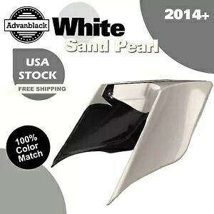 ホワイトサンドパール ストレッチ拡張サイドカバー 14 歳以上のハーレーストリートグライドに適合 White Sand Pearl Stretched Extended Side Cover Fits 14+ Harley Street Glide 【並行輸入品】