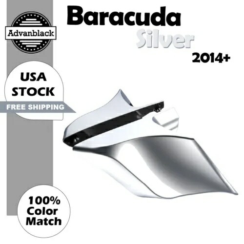 バラクーダ シルバー ストレッチ拡張サイドカバー ハーレー ストリート ロード グライド 14+ に適合 Barracuda Silver Stretched Extended Side Cover Fits Harley Street Road Glide 14+ 【並行輸入品】