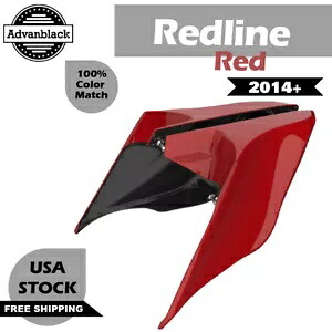 Redline レッド ストレッチ拡張サイドカバー 14 歳以上のハーレー ストリート グライドに適合 Redline Red Stretched Extended Side Cover Fits 14+ Harley Street Glide 【並行輸入品】｜カスタムパーツ WORLD倉庫