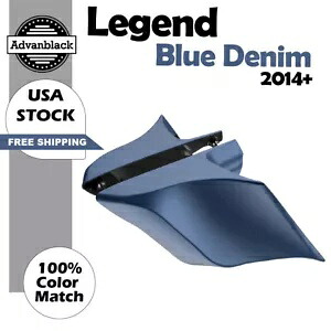 レジェンドブルーデニムストレッチ拡張サイドカバー 14+ ハーレーロードストリートグライド用 Legend Blue Denim Stretched Extended Side Cover For 14+ Harley Road Street Glide 【並行輸入品】