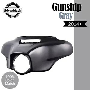 Advanblack ガンシップ グレー アウターフェアリング バットウィング カウル 14+ ハーレー エレクトラ ストリート用 Advanblack Gunship Gray Outer Fairing Batwing Cowl For 14+ Harley Electra Street 【並行輸入品】