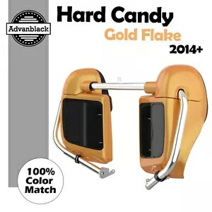2014 年以降のハーレー ツーリング ハード キャンディ ゴールド フレーク Advanblack 下部ベンテッド フェアリングに適合 Fits 2014+ Harley Touring HARD CANDY GOLD FLAKE Advanblack Lower Vented Fairing 【並行輸入品】