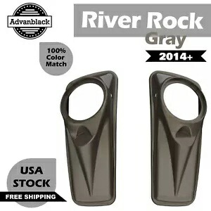 River Rock グレー 8 インチ スピーカー蓋カバー 14 台以上のハーレー ストリート ロード エレクトラグライドに適合 River Rock Gray 8'' Speaker Lids Cover Fits 14+ Harley Street Road Electra Glide 【並行輸入品】