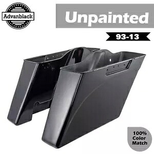 未塗装拡張ストレッチサドルバッグ カットアウトなし/デュアルアンカット 93-13 ハーレー用 Unpainted Extended Stretched Saddlebags No Cutout/Dual Uncut For 93-13 Harley 【並行輸入品】