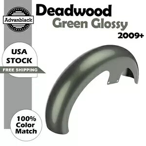 デッドウッド グリーン 光沢のある 21 インチ リビール ラッパー ハガー フロント フェンダー ハーレーに適合 Deadwood Green Glossy 21 inches Reveal Wrapper Hugger Front Fender Fits Harley 【並行輸入品】