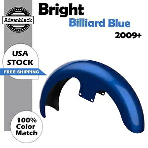 ブライトビリヤードブルー 21 インチ リビールラッパーハガー フロントフェンダー ハーレー 2009+ に適合 Bright Billiard Blue 21\