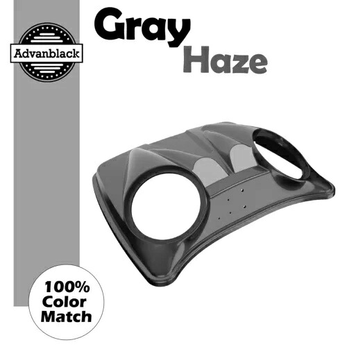 デュアル 8 インチ スピーカー蓋 グレー ヘイズ ハーレー レイザー、チョップド & キング ツアー パック用 Dual 8'' Speaker Lids GRAY HAZE For Harley Razor, Chopped & King Tour Pak Pack 【並行輸入品】