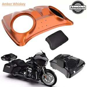 デュアル 8 インチ スピーカー蓋 アンバー ウイスキー ハーレー レイザー、チョップド キング ツアー パック用 Dual 8'' Speaker Lids AMBER WHISKEY For Harley Razor, Chopped King Tour Pak Pack 【並行輸入品】