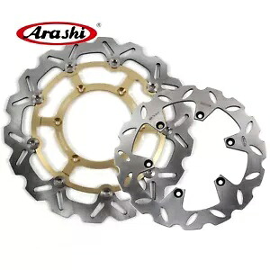 スズキ DRZ400SM 2005 - 2021 2011 2012 嵐フロントおよびリアブレーキディスクローターに適合 Fit Suzuki DRZ400SM 2005 - 2021 2011 2012 Arashi Front and Rear Brake Disc Rotor 【並行輸入品】