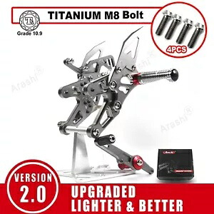 バックセット フットレスト & 取り付けボルトセット BMW S1000R 2017 2018 2019 S-1000-R T Rearsets Footrests & Mounting Bolts Set For BMW S1000R 2017 2018 2019 S-1000-R T 【並行輸入品】