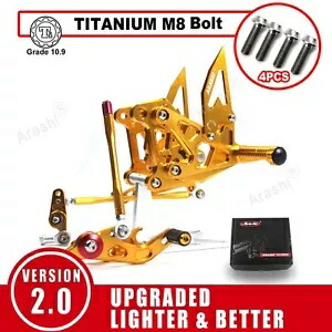 バックセット フットペグ & ボルトセット MV AGUSTA Brutale 675 / 800 2012 - 2016 13 GD用 Rearsets Foot Pegs & Bolts Set For MV AGUSTA Brutale 675 / 800 2012 - 2016 13 GD 【並行輸入品】