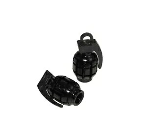 バルブキャップバルブ蓋手榴弾2個ブラックホイールバルブ用Z?ndapp- Valve caps valve lid grenade 2pcs black for wheel valve for Z?ndapp- 【並行輸入品】|カスタムパーツ WORLD倉庫