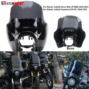 ハーレーソフテイルスタンダードストリートボブクラブスタイルヘッドライトフェアリングフロントガラス用 For Harley Softail Standard Street Bob Club Style Headlight Fairing Windshield 【並行輸入品】