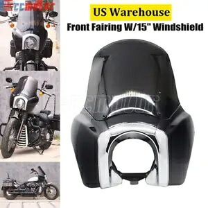 フロントフェアリング 15インチフロントガラススクリーン付き ハーレーソフテイル FXST FXBB 2018-2021用 Front Fairing W/ 15\