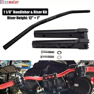 12インチ トール ライズ ハンドルバー クラブ スタイル 1-1/8インチ バー ハーレー ダイナ ツーリング ロードキング用 12\