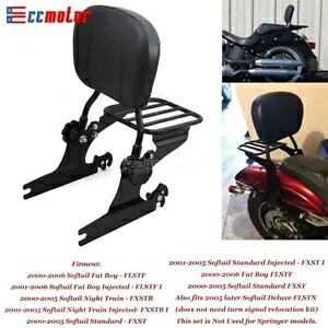 ハーレーソフテイル FLSTF 調整可能なシーシーバー助手席背もたれ & 荷物ラック用 For Harley Softail FLSTF Adjustable Sissy Bar Passenger Backrest & Luggage Rack 【並行輸入品】