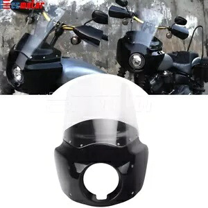 ヘッドライト フェアリング 15 インチ フロントガラス 取付キット付き ハーレー ダイナ ワイド グライド 06-17用 Headlight Fairing 15\