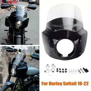 フロントフェアリングアッパー 11 インチ フロントガラススクリーン ハーレーソフテイル FXST FXBB FXLR に適合 Front Fairing Upper 11'' Windshield Screen Fit for Harley Softail FXST FXBB FXLR 【並行輸入品】