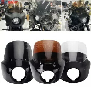ヘッドライトフェアリングフロントガラスハーレーローライダー FXLR FXBB FXBBS 5 3/4インチカットアウト用 Headlight Fairing Windshield For Harley Low Rider FXLR FXBB FXBBS 5 3/4\