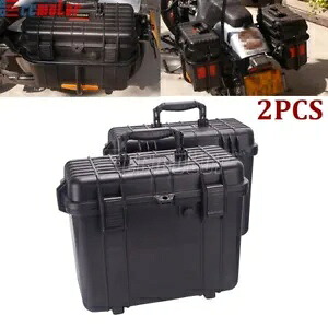 2 個オートバイハードトランクサドルバッグサドルバッグサイドボックスリアブラックユニバーサル 2Pcs Motorcycle Hard Trunk Saddlebags Saddle Bag Side Box Rear Black Universal 【並行輸入品】｜カスタムパーツ WORLD倉庫