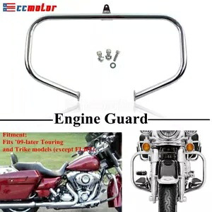 クローム 1 1/4 インチ クラッシュバー ハーレーツーリング ストリートグライド ロードキング 2009-2023用 Chrome 1 1/4 inch Crash Bar For Harley Touring Street Glide Road King 2009-2023 【並行輸入品】