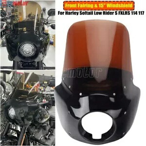 ハーレー M8 ソフテイル ローライダー S FXLRS ヘッドライトフェアリング 15 インチフロントガラス付き For Harley M8 Softail Low Rider S FXLRS Headlight Fairing w/ 15\