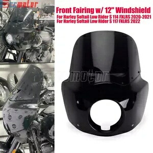 ヘッドライトフェアリング 12インチ フロントガラス付き ハーレー ローライダー S 114 117 FXLRS 20-22用 Headlight Fairing w/ 12'' Windshield for Harley Low Rider S 114 117 FXLRS 20-22 【並行輸入品】