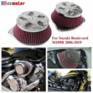 クロームビッグ吸盤エアクリーナー吸気デュアルフィルター 06-19 スズキブルバード M109 Chrome Big Sucker Air Cleaner Intake Dual Filter For 06-19 Suzuki Boulevard M109 【並行輸入品】