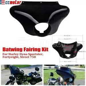 ビビッドブラックフロントバットウィングアウターフェアリングハーレーダイナローライダーFXDLファットボブ用 Vivid Black Front Batwing Outer Fairing for Harley Dyna Low Rider FXDL Fat Bob 【並行輸入品】｜カスタムパーツ WORLD倉庫