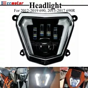 オートバイ LED プロジェクターヘッドライト DRL ハイ/ロービームエンデューロ 690 690R 2012-2019 Motorcycle LED Projector Headlight DRL Hi/Lo Beam For Enduro 690 690R 2012-2019 【並行輸入品】
