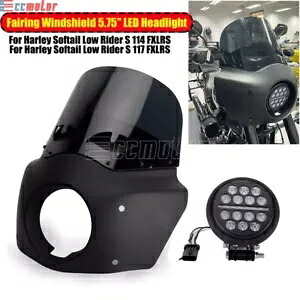 ハーレーソフテイルローライダーS FXLRSフェアリングフロントガラスLEDヘッドライト投影用 For Harley Softail Low Rider S FXLRS Fairing Windshield LED Headlight Projection 【並行輸入品】