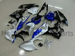 BMW S1000RR 2009-2014 ホワイトブルーブラックボディワークフェアリング J49 キットに適合 Fit for BMW S1000RR 2009-2014 White Blue Black Bodywork Fairing J49 kit 【並行輸入品】