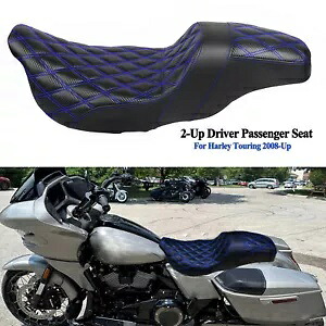 ブルーダイヤモンド 運転席 助手席 2アップシート ハーレー エレクトラ ロード ストリート グライド 08+用 Blue Diamond Driver Passenger 2-Up Seat For Harley Electra Road Street Glide 08+ 【並行輸入品】|カスタムパーツ WORLD倉庫