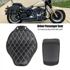 ハーレーファットボーイ FLSTF 用フロント運転席ソロシート & 後部助手席ピリオン Front Driver Solo Seat & Rear Passenger Seat Pillion For Harley Fat Boy FLSTF 【並行輸入品】