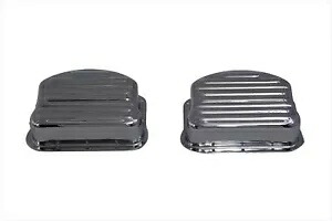 HARLEY リブパンヘッドカバーセット クローム 1948-1965 FL に適合 HARLEY Ribbed Panhead Cover Set Chrome fits 1948-1965 FL, 【並行輸入品】｜カスタムパーツ WORLD倉庫