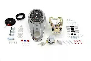 HARLEY クローム 3 ライト ダッシュ パネル キット 1:1 比率のスピードメーター付き 1968-19 年に適合 HARLEY Chrome Three Light Dash Panel Kit with 1:1 Ratio Speedometer fits 1968-19 【並行輸入品】