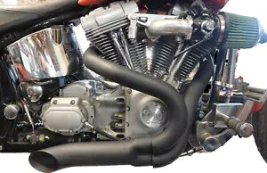 HARLEY ブラック ワイアット ガトリング 2 into 1 排気管ヘッダーキットは 2006-2022 FXST に適合します。 HARLEY Black Wyatt Gatling 2 into 1 Exhaust Pipe Header Kit fits 2006-2022 FXST, 【並行輸入品】