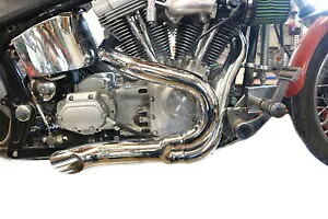 HARLEY クローム ワイアット ガトリング 2 into 1 排気管ヘッダーキット 1986-2005 FXST に適合 HARLEY Chrome Wyatt Gatling 2 into 1 Exhaust Pipe Header Kit fits 1986-2005 FXST 【並行輸入品】