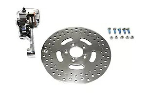 HARLEY クローム リア シングル ピストン キャリパーと 11-1/2 インチ ディスクキット 2005 ～ 2007 年に適合 HARLEY Chrome Rear Single Piston Caliper and 11-1/2 inch Disc Kit fits 2005-2007 【並行輸入品】