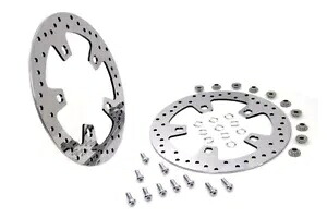 ハーレー 11.8 インチ ドリルド フロント ブレーキ ディスク セット ミラーポリッシュ ステイン 2014-UP に適合 HARLEY 11.8 inch Drilled Front Brake Disc Set Mirror Polished Stain fits 2014-UP 【並行輸入品】|カスタムパーツ WORLD倉庫